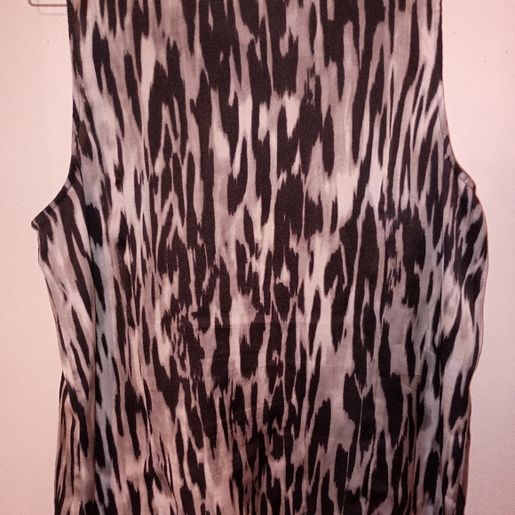 Anne Klein Sleeveless Lace & Zebra Print Blouse - Picture 4 of 4